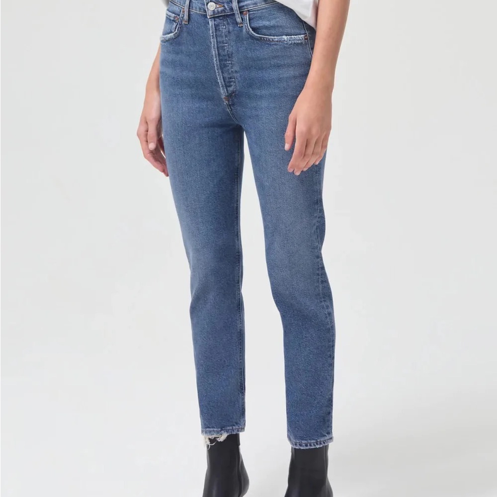 Agolde Jeans Riley Straight Crop - Silence